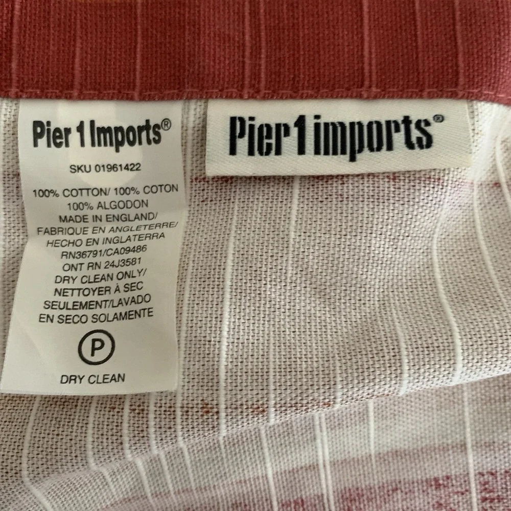 Vintage Pier 1 Imports Pallas Stripe Window Curtain Panels